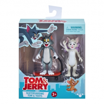 Tom & Jerry Filmmomente Tom und Toodles Skateboarden Spielfigurenset 2-er